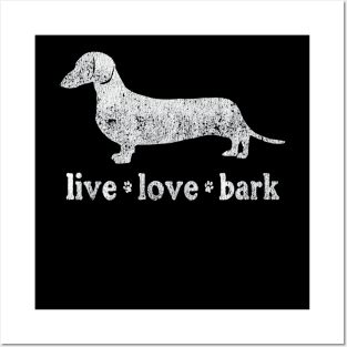 Retro Dachshund Live Love Bark Posters and Art